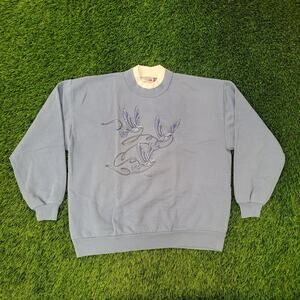 Vintage Three Dove Birds Sweatshirt Womens XL 24x25 Baggy Boxy USA